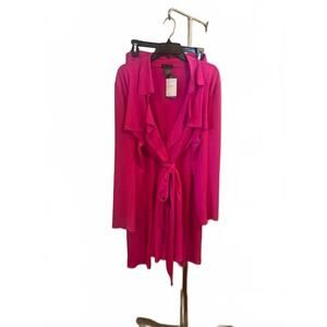 NEW EVA VARRO women's trench jacket and pants in neon pink